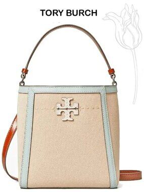 Tory Burch Small McGraw Canvas Bucket Bag